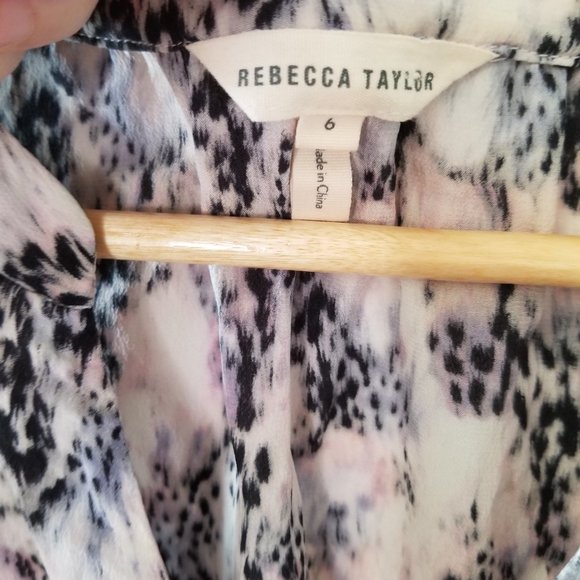 Rebecca Taylor Silk Blouse Size 6  Multicolored - Picture 3 of 5